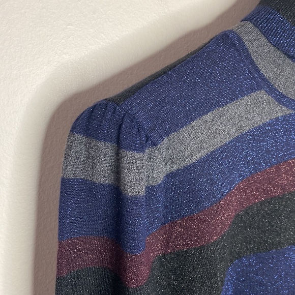 Lauren Ralph Lauren shimmering colorblock striped mockneck sweater size L - Picture 5 of 12